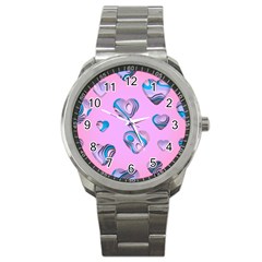 Hearts Pattern Love Sport Metal Watch