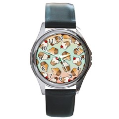 Cupcakes Cake Pie Pattern Round Metal Watch by Ndabl3x