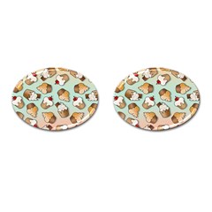 Cupcakes Cake Pie Pattern Cufflinks (oval) by Ndabl3x