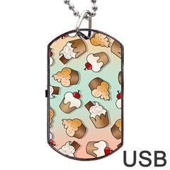 Cupcakes Cake Pie Pattern Dog Tag Usb Flash (two Sides) by Ndabl3x