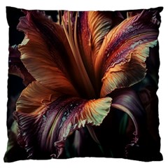 Flower Orange Lilly Large Cushion Case (two Sides) by Ndabl3x