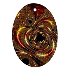 Geometric Art Fractal Abstract Art Oval Ornament (two Sides) by Ndabl3x