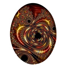 Geometric Art Fractal Abstract Art Oval Glass Fridge Magnet (4 Pack) by Ndabl3x