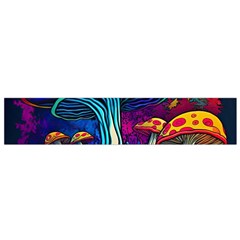 Mushrooms Fungi Psychedelic Small Premium Plush Fleece Scarf