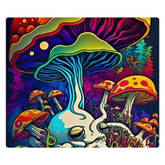 Mushrooms Fungi Psychedelic Premium Plush Fleece Blanket (small)