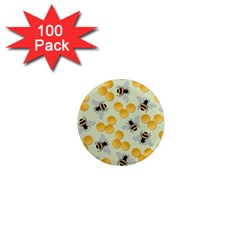 Honey Bee Bees Pattern 1  Mini Magnets (100 Pack)  by Ndabl3x