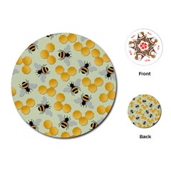 Honey Bee Bees Pattern Playing Cards Single Design (round) by Ndabl3x