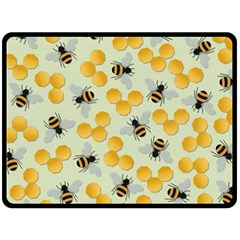 Honey Bee Bees Pattern Two Sides Fleece Blanket (large) by Ndabl3x