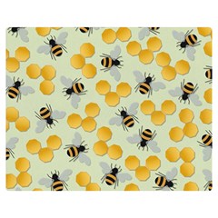 Honey Bee Bees Pattern Premium Plush Fleece Blanket (medium)