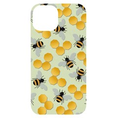 Honey Bee Bees Pattern Iphone 14 Black Uv Print Case