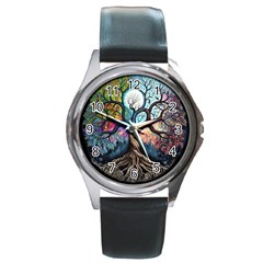 Tree Colourful Round Metal Watch