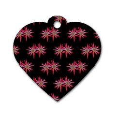 Chic Dreams Botanical Motif Pattern Design Dog Tag Heart (one Side) by dflcprintsclothing