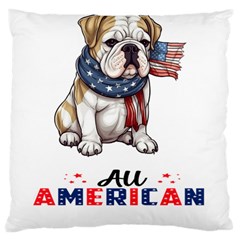 All American Bulldog Large Premium Plush Fleece Cushion Case (one Side)