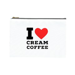 I Love Cream Coffee Cosmetic Bag (large) by ilovewhateva