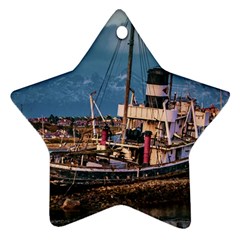 End Of The World: Nautical Memories At Ushuaia Port, Argentina Ornament (star) by dflcprintsclothing