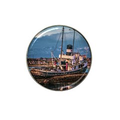 End Of The World: Nautical Memories At Ushuaia Port, Argentina Hat Clip Ball Marker by dflcprintsclothing