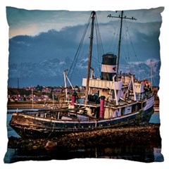 End Of The World: Nautical Memories At Ushuaia Port, Argentina Standard Premium Plush Fleece Cushion Case (one Side) by dflcprintsclothing