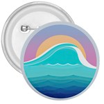 Tsunami Tidal Wave Minimalist Logo Ocean Sea 3  Buttons Front