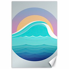 Tsunami Tidal Wave Minimalist Logo Ocean Sea Canvas 12  X 18 