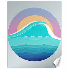 Tsunami Tidal Wave Minimalist Logo Ocean Sea Canvas 11  X 14 