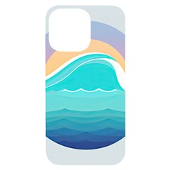 Tsunami Tidal Wave Minimalist Logo Ocean Sea Iphone 14 Pro Max Black Uv Print Case by Wav3s