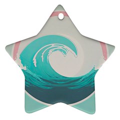 Waves Tidal Ocean Sea Tsunami Wave Minimalist Ornament (star)