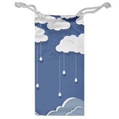 Blue Clouds Rain Raindrops Weather Sky Raining Jewelry Bag