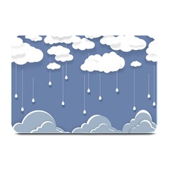 Blue Clouds Rain Raindrops Weather Sky Raining Plate Mats