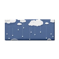 Blue Clouds Rain Raindrops Weather Sky Raining Hand Towel by Wav3s