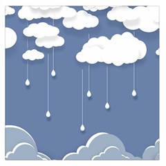 Blue Clouds Rain Raindrops Weather Sky Raining Square Satin Scarf (36  X 36 ) by Wav3s