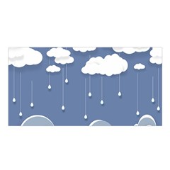 Blue Clouds Rain Raindrops Weather Sky Raining Satin Shawl 45  X 80  by Wav3s