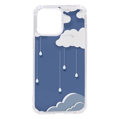 Blue Clouds Rain Raindrops Weather Sky Raining Iphone 14 Pro Max Tpu Uv Print Case by Wav3s