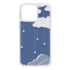 Blue Clouds Rain Raindrops Weather Sky Raining Iphone 13 Pro Tpu Uv Print Case by Wav3s