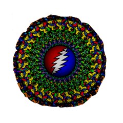 Grateful Dead Pattern Standard 15  Premium Flano Round Cushions