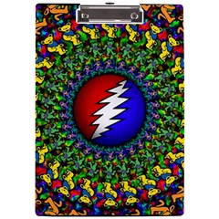 Grateful Dead Pattern A4 Acrylic Clipboard by Wav3s