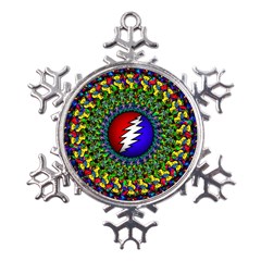 Grateful Dead Pattern Metal Large Snowflake Ornament