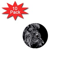 Angry Male Lion Roar 1  Mini Buttons (10 Pack) 