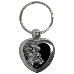 Angry Male Lion Roar Key Chain (heart)