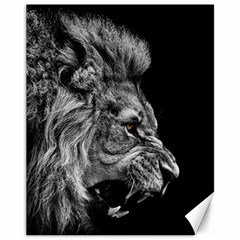 Angry Male Lion Roar Canvas 11  X 14 