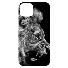 Angry Male Lion Roar Iphone 14 Plus Black Uv Print Case by Wav3s