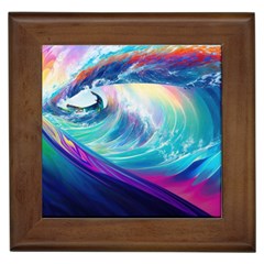 Wave Ocean Sea Tsunami Nautical Nature Water Framed Tile