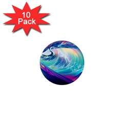 Wave Ocean Sea Tsunami Nautical Nature Water 1  Mini Magnet (10 Pack) 