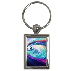 Wave Ocean Sea Tsunami Nautical Nature Water Key Chain (rectangle)