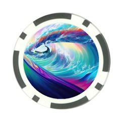 Wave Ocean Sea Tsunami Nautical Nature Water Poker Chip Card Guard