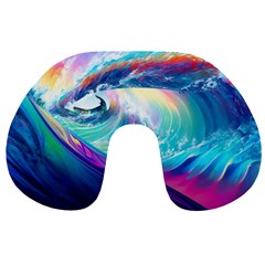 Wave Ocean Sea Tsunami Nautical Nature Water Travel Neck Pillow by Wav3s