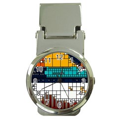 Abstract Statistic Rectangle Classification Money Clip Watches