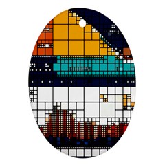 Abstract Statistic Rectangle Classification Oval Ornament (two Sides)