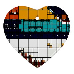 Abstract Statistic Rectangle Classification Heart Ornament (two Sides)