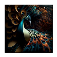 Peacock Bird Feathers Plumage Colorful Texture Abstract Tile Coaster