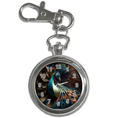 Peacock Bird Feathers Plumage Colorful Texture Abstract Key Chain Watches